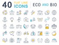 Set Vector Flat Line Icons Eco and Bio Royalty Free Stock Photo