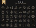 Set Vector Flat Line Icons Eco and Bio Royalty Free Stock Photo