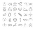 Set Vector Flat Line Icons Ecotourism