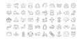 Set Vector Flat Line Icons Ecotourism