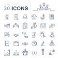 Set Vector Flat Line Icons Elections Royalty Free Stock Photo