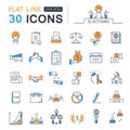 Set Vector Flat Line Icons Elections Royalty Free Stock Photo