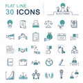 Set Vector Flat Line Icons Elections Royalty Free Stock Photo