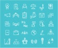 Set Vector Flat Line Icons Elections Royalty Free Stock Photo