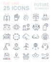 Set Vector Flat Line Icons Future Technology Royalty Free Stock Photo