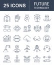 Set Vector Flat Line Icons Future Technology Royalty Free Stock Photo