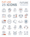 Set Vector Flat Line Icons Future Technology Royalty Free Stock Photo