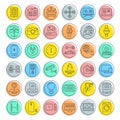 Set Vector Flat Line Icons Internet of Things Royalty Free Stock Photo