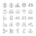 Set Vector Flat Line Icons London