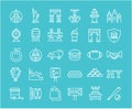 Set Vector Flat Line Icons New York Royalty Free Stock Photo