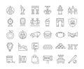 Set Vector Flat Line Icons New York Royalty Free Stock Photo