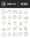 Set Vector Flat Line Icons News Royalty Free Stock Photo