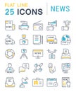 Set Vector Flat Line Icons News Royalty Free Stock Photo