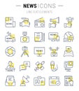 Set Vector Flat Line Icons News Royalty Free Stock Photo