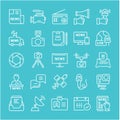 Set Vector Flat Line Icons News Royalty Free Stock Photo