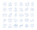 Set Vector Flat Line Icons Recycling Royalty Free Stock Photo