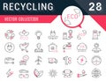 Set Vector Flat Line Icons Recycling Royalty Free Stock Photo