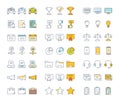 Set Vector Flat Line Icons SEO and Web Design Royalty Free Stock Photo