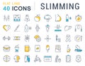 Set Vector Flat Line Icons Slimming