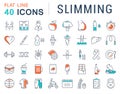 Set Vector Flat Line Icons Slimming