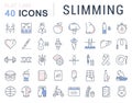 Set Vector Flat Line Icons Slimming