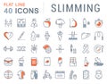 Set Vector Flat Line Icons Slimming