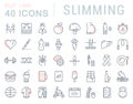 Set Vector Flat Line Icons Slimming