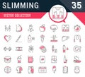 Set Vector Flat Line Icons Slimming