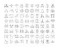 Set Vector Flat Line Icons Travel and Adventure Royalty Free Stock Photo