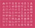 Set Vector Flat Line Icons Travel and Adventure Royalty Free Stock Photo