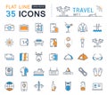 Set Vector Flat Line Icons Travel Royalty Free Stock Photo