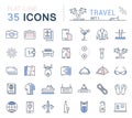 Set Vector Flat Line Icons Travel Royalty Free Stock Photo