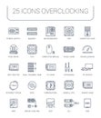 Set Vector Flat Line Icons Upgrading Computer Royalty Free Stock Photo