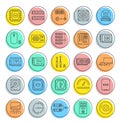 Set Vector Flat Line Icons Upgrading Computer Royalty Free Stock Photo