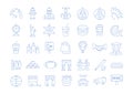 Set Vector Flat Line Icons USA and America Royalty Free Stock Photo