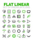 Set of vector flat linear premium icons Royalty Free Stock Photo