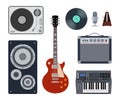 Set of vector flat musical instruments. Vector music instruments icons