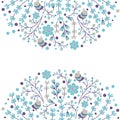 Set of vector floral frames. Cute collection of wreaths made of hand drawn leaves and flowers. Vintage set for