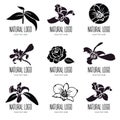 Set of vector floral logos Royalty Free Stock Photo