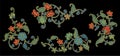 Vector Floral Ornamental Designs in Chinese Style - Summer and Spring Season Royalty Free Stock Photo