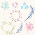 Set of vector florals for design