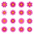 Set of vector flowers .