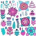 Set of vector flowers graphic collection