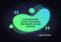 Set of vector fluid mephis quote frame template. Modern acid creative acid green gradient liquid shape for citation quotes