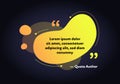 Set of vector fluid mephis quote frame template. Modern acid futuristic acid yellow gradient liquid shape for citation quotes