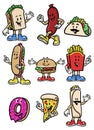 Set vector of food character collection