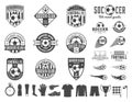 Set of vector football soccer club logo and icons