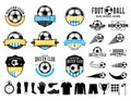 Set of vector football soccer club logo and icons