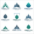 Set vector forest emblems