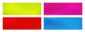 Set of vector geometric banner backgrounds. Bright yellow, red, magenta and blue rectangles. Abstract fluid gradient rectangles Royalty Free Stock Photo